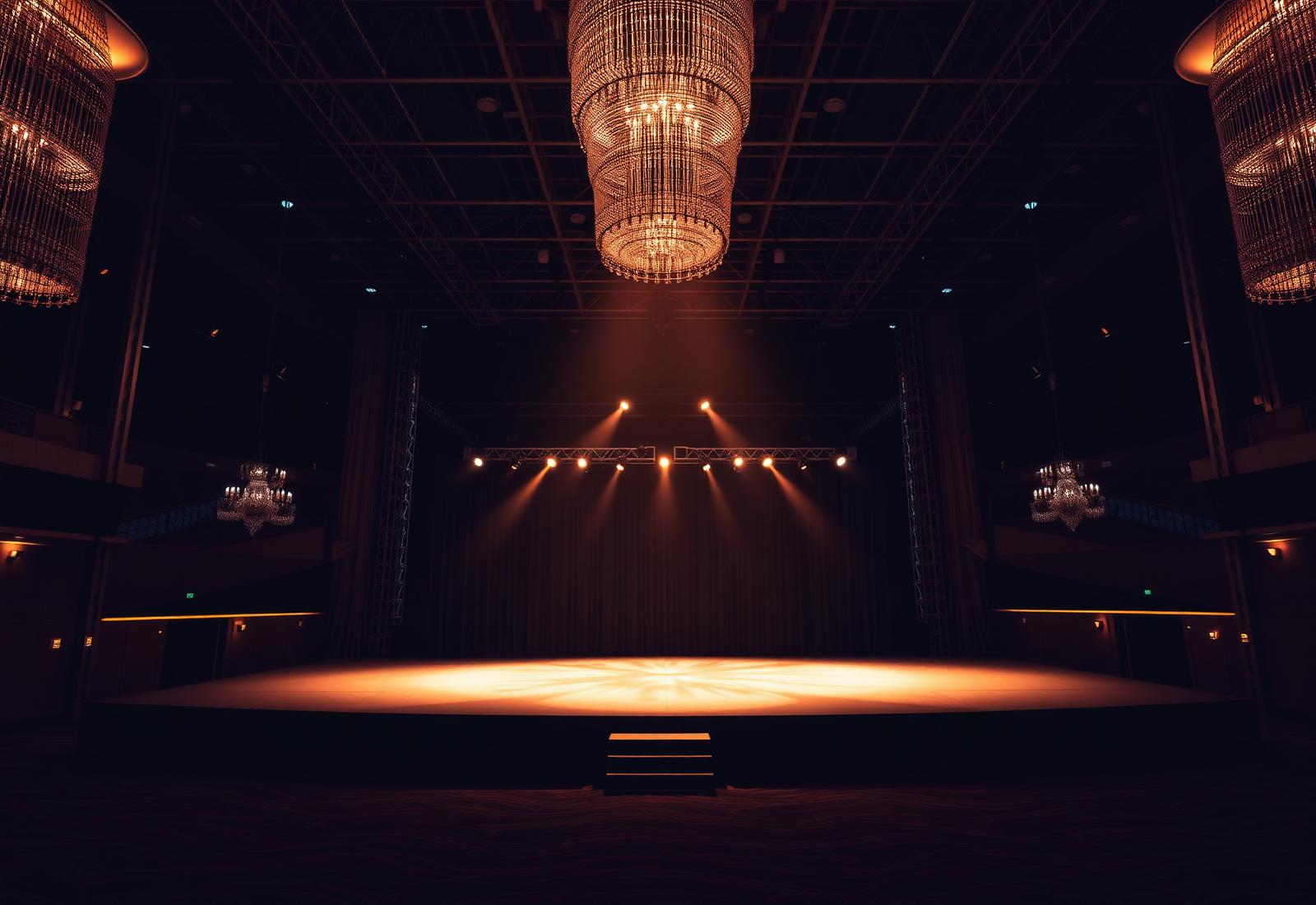 Illuminated stage at a gala